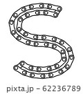 s, letter is made of chain, black and white vector 62236789
