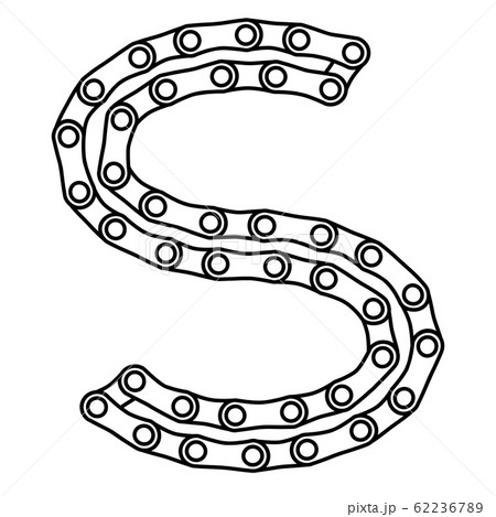 s, letter is made of chain, black and white vector 62236789