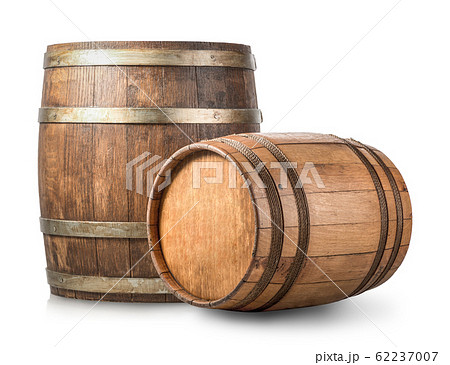 Two wooden barrels 62237007