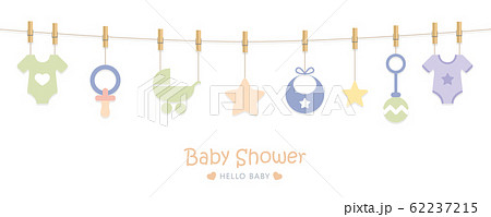 Baby Shower Welcome Greeting Card For のイラスト素材