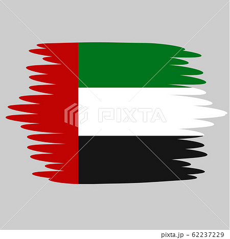 Flag of United Arab Emirates with effect brush. Illustration with flag for design. 62237229