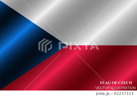 Flag of Czech Republic with folds. Happy Czech day background. Bright button with flag. 62237313