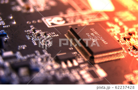 Modern printed circuit board, electronic circuit Modern printed circuit board, electronic circuit 62237428