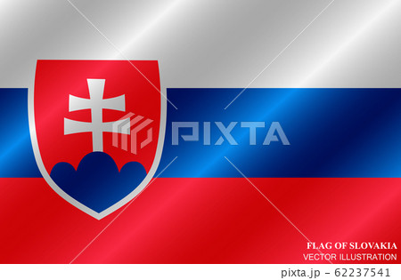 Flag of Slovakia with folds. Colorful illustration with flag for web design.