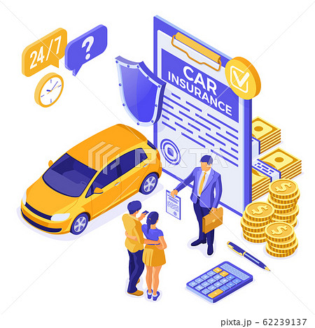 Car Insurance Isometric Concept 62239137