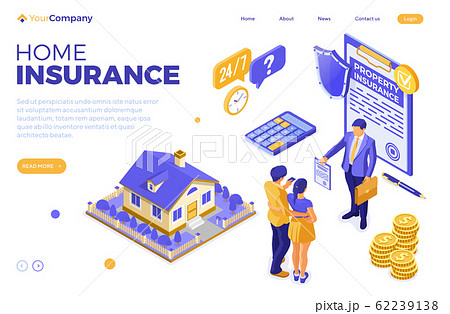 Sale Purchase Insurance Mortgage House Isometric 62239138