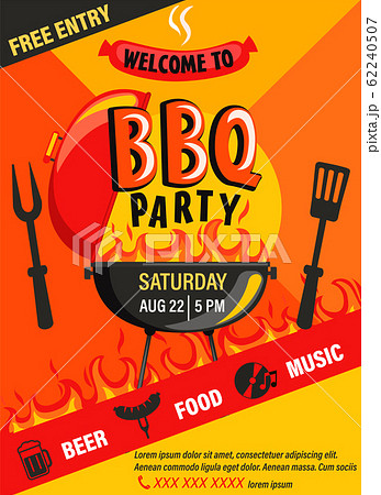 BBQ party invitation flyer. 62240507