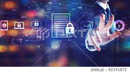Data protection concept with businessman 62241072