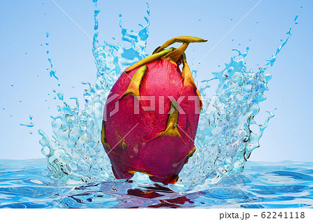 Pitaya or dragon fruit with water splashes 62241118