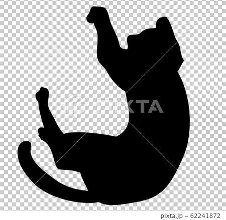 シルエット 動物 猫 ぶら下がるのイラスト素材