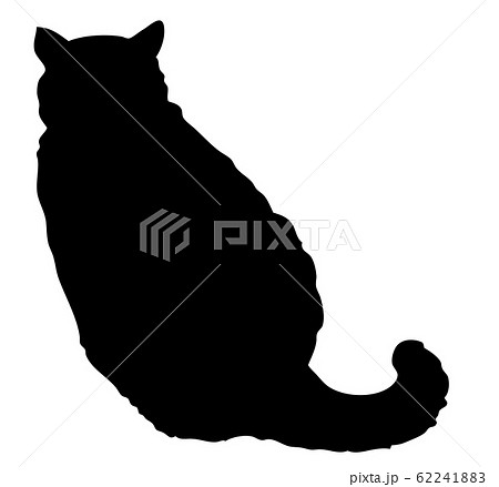シルエット 動物 猫 後ろ姿のイラスト素材