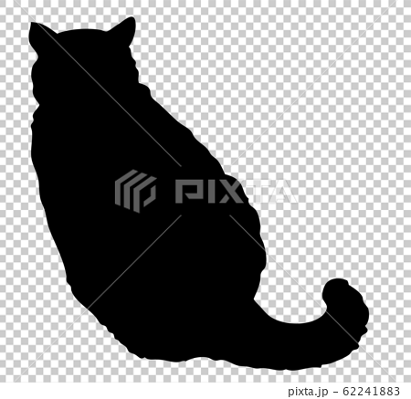 シルエット 動物 猫 後ろ姿のイラスト素材