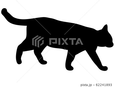 シルエット 動物 猫 歩くのイラスト素材