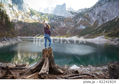 beautiful girl sitting on a stump beautiful girl sitting on a stump 62242820