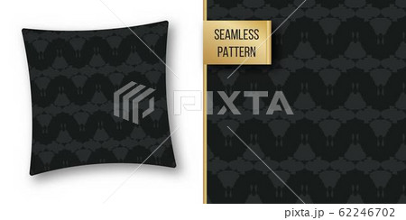 Abstract concept vector monochrome geometric pattern. Dark blue, gold minimal background. Creative 62246702