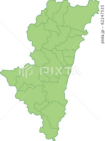 宮崎県の地図_市町村別 宮崎県の地図_市町村別 62247535