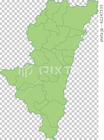 宮崎県の地図_市町村別 宮崎県の地図_市町村別 62247535