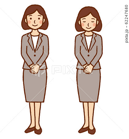 スーツの女性 全身のイラスト素材