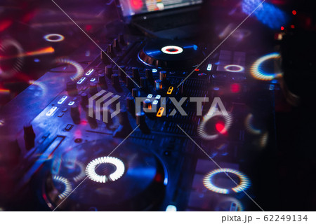 DJ controller panel on for professional music and sound 62249134