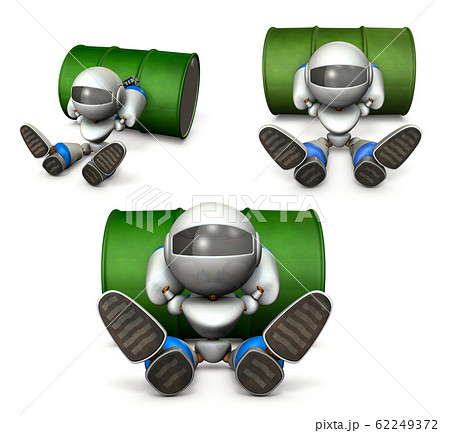 不機嫌に足を投げ出すロボット 62249372