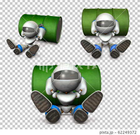 不機嫌に足を投げ出すロボット 62249372