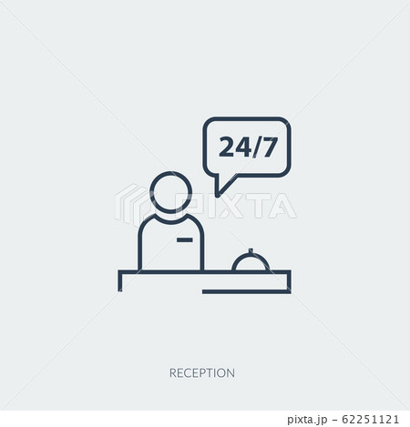 Vector outline icon of dministrator in hotel reception 62251121