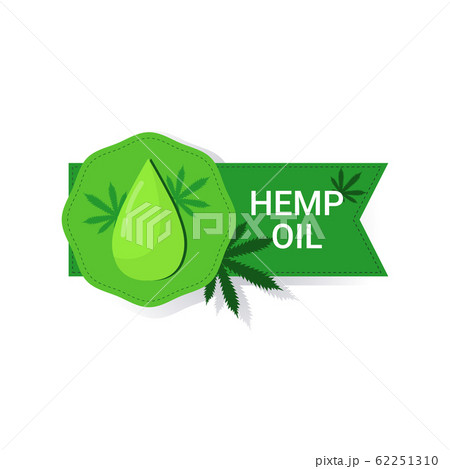 marijuana leaf sticker cbd oil label hemp ganja cannabis weed badge medical pharmaceutical industry business company logo design flat 62251310