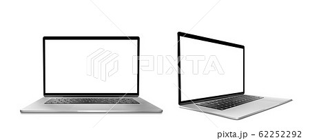 Laptop computer with white screen and keyboard 62252292