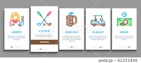 Golf Game Equipment Onboarding Elements Icons Set Vector Golf Game Equipment Onboarding Elements Icons Set Vector 62252936