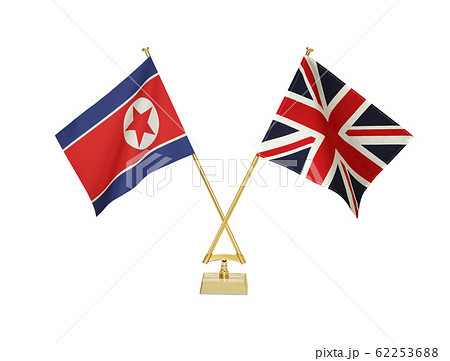 二つの国の卓上国旗 62253688