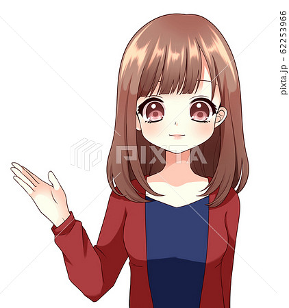 女性 ご案内のイラスト素材