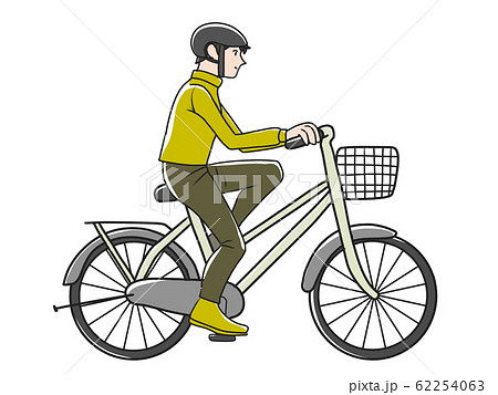 自転車に乗る人 ヘルメットのイラスト素材