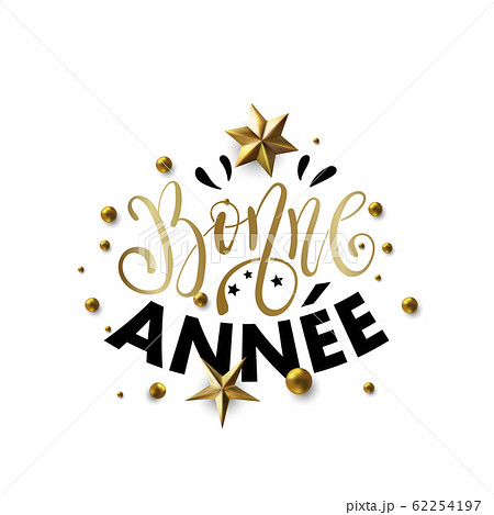 Bonne Annee Happy New Year In French Greetingのイラスト素材