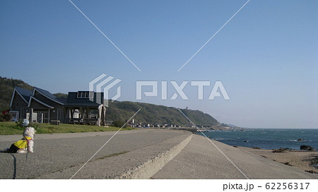 快晴の日本海と岬と犬と 快晴の日本海と岬と犬と 62256317