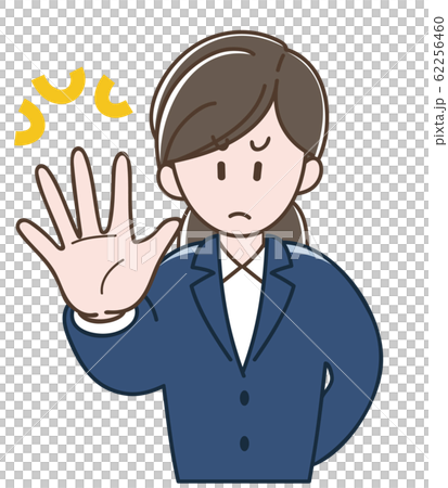 禁止の指示をするスーツの女性 禁止の指示をするスーツの女性 62256460