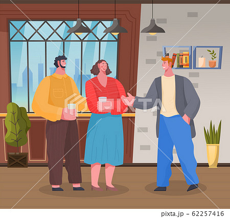 Man at Friends Place, Modern Home Reception Vector Man at Friends Place, Modern Home Reception Vector 62257416