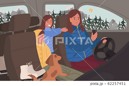 Woman Drive Vehicle, Family Trip, Winter Vacation 62257451