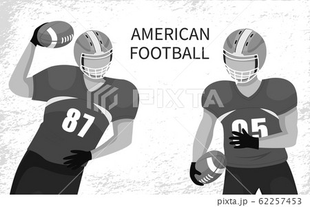 American Football Players with Rugby Ball Vector 62257453