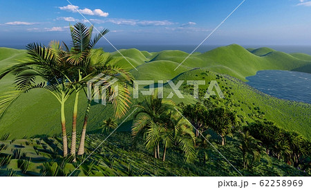 Jungle hills in Okinawa, Japan 3d rendering Jungle hills in Okinawa, Japan 3d rendering 62258969