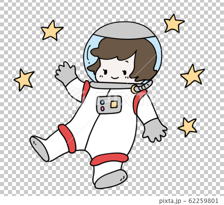 宇宙飛行士 女の子のイラスト素材