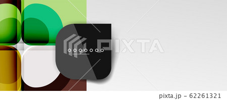 Abstract background - geometric cut paper design flower or square shape composition. Vector Illustration For Wallpaper, Banner, Background, Card, Book Illustration, landing page 62261321