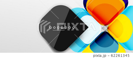 Abstract background - geometric cut paper design flower or square shape composition. Vector Illustration For Wallpaper, Banner, Background, Card, Book Illustration, landing page 62261345