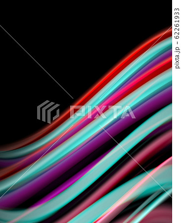 Silk smooth lines on black, liquid fluid color waves. Vector Illustration Silk smooth lines on black, liquid fluid color waves. Vector Illustration 62261933