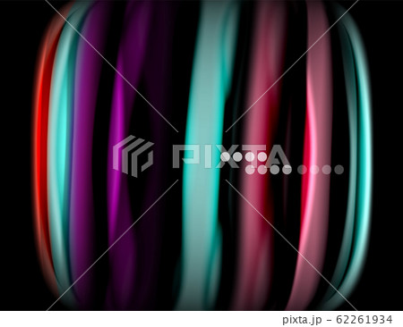 Silk smooth lines on black, liquid fluid color waves. Vector Illustration Silk smooth lines on black, liquid fluid color waves. Vector Illustration 62261934