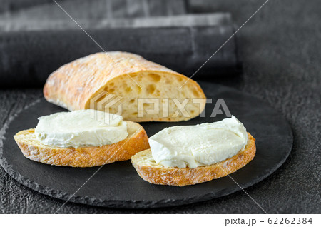 Sandwiches with ciabatta and mozzarella 62262384
