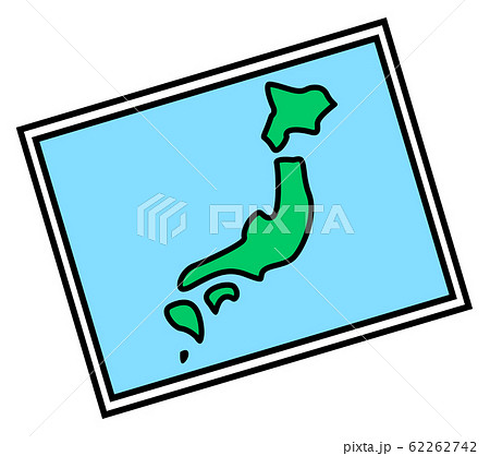 日本地図 かわいい イラスト 小学校 アイコン セットのイラスト素材
