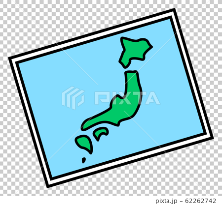 日本地図 かわいい イラスト 小学校 アイコン セットのイラスト素材