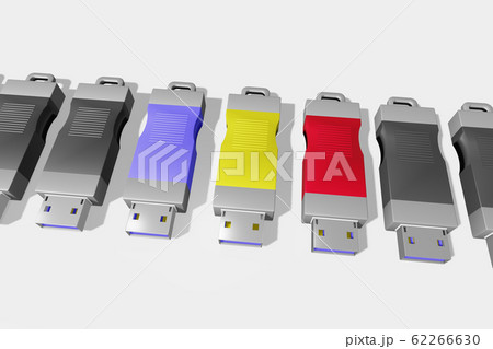 USBメモリ(3DCG：白バック) 62266630