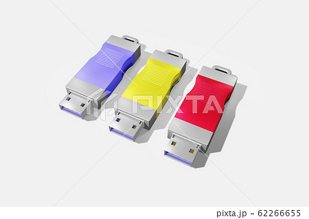 USBメモリ(3DCG：白バック) 62266655