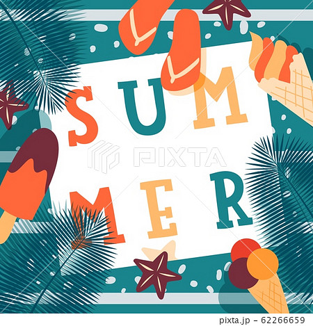 Summer ice cream cafe typographic poster vector illustration Summer ice cream cafe typographic poster vector illustration 62266659
